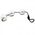 3 50mm Anal Eggs Steel Stainless With Leather String SHH-4509-D UPC 0714833198772